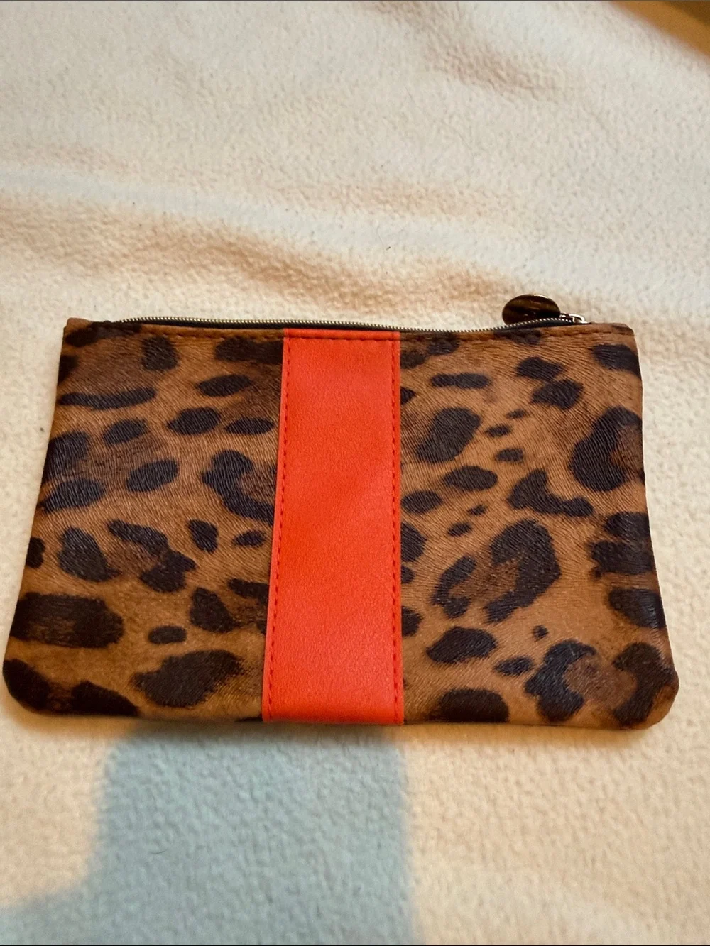 ipsy Leopard-Print Cosmetic Pouch with Gold Pull